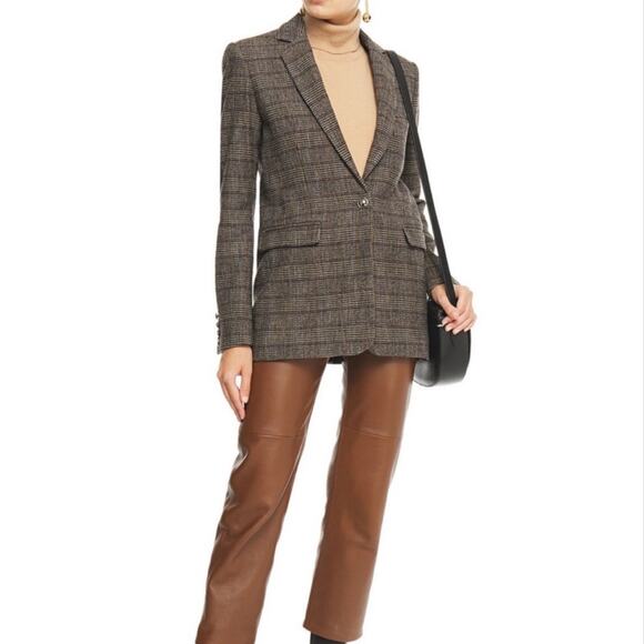 IRO Houli Plaid Tweed Blazer Jacket Brown FR 36 US 4 Oversized Wool Check - Picture 3 of 13